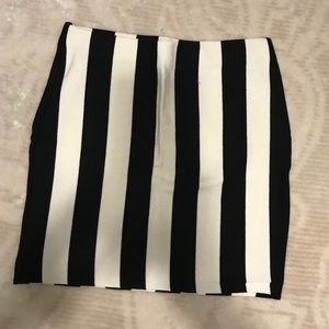 Black and white strip skirt